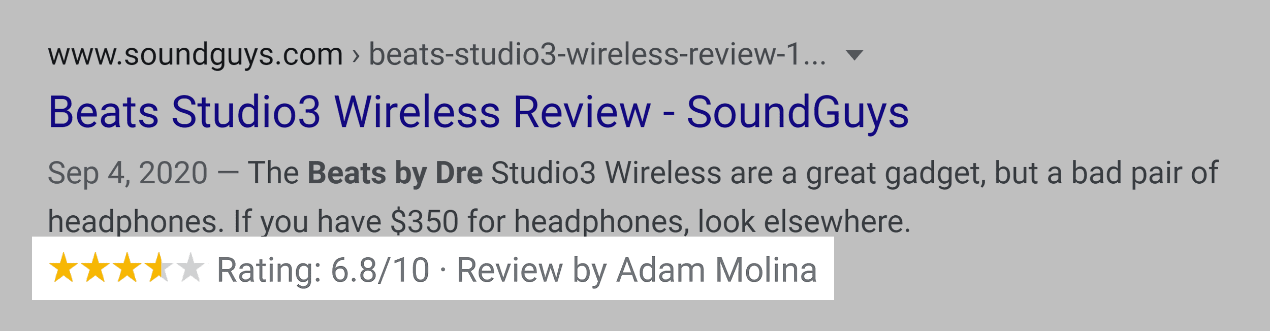 Review Snippet