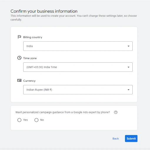 Set Up Billing Information 