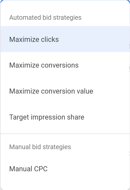 Types of Bidding Strategy in Google Ads